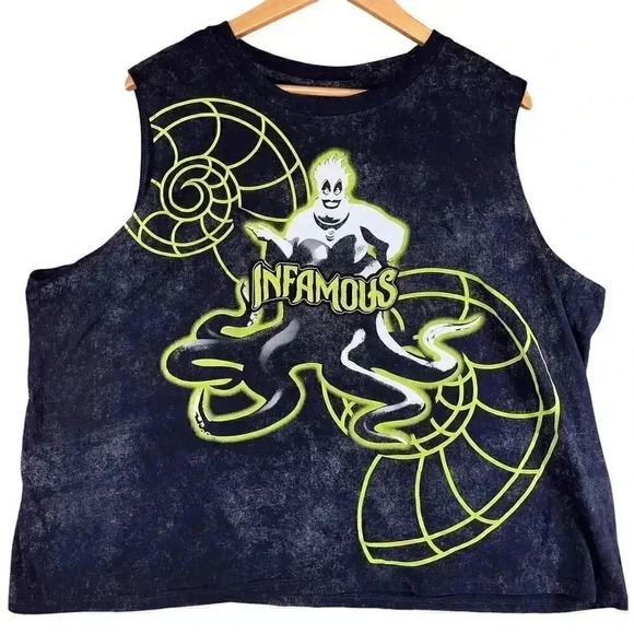 Disney‎ The Little Mermaid Ursula Infamous Cropped Cotton Graphic Tank Top 1X - Picture 1 of 6